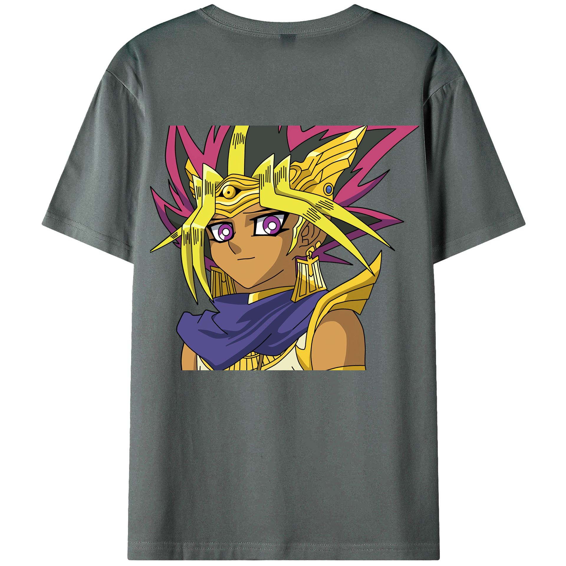 （画像用） 遊☆戯☆王 Yu-Gi-Oh! 綿100％ メンズ半袖Tシャツ（バックプリント） 通気性